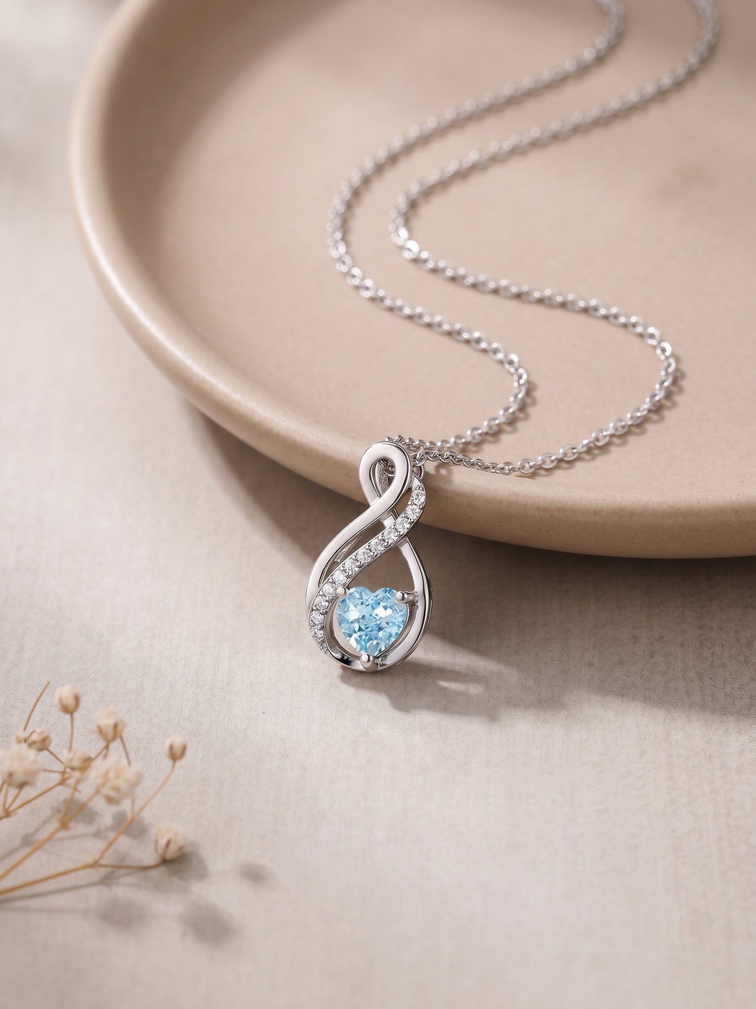 Silver Sea of Love Pendant with Link Chain