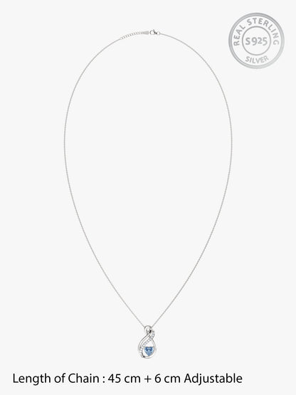 Silver Sea of Love Pendant with Link Chain