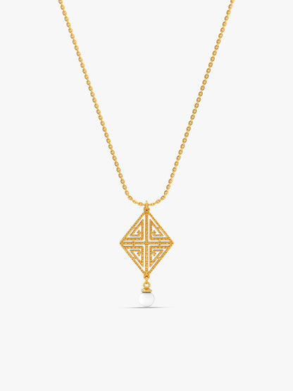 Golden Stay With Me Pendant With Link Chain