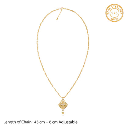 Golden Stay With Me Pendant With Link Chain