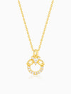 Golden Adoring Floral Pendant With Link Chain