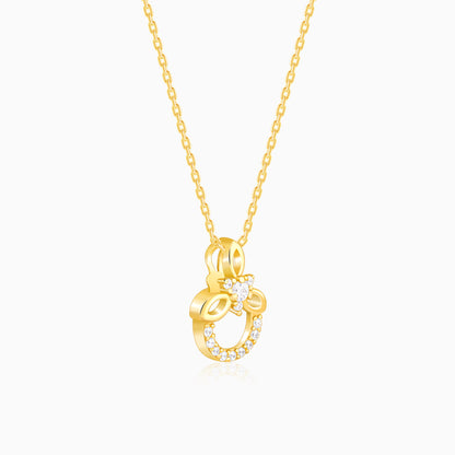 Golden Adoring Floral Pendant With Link Chain