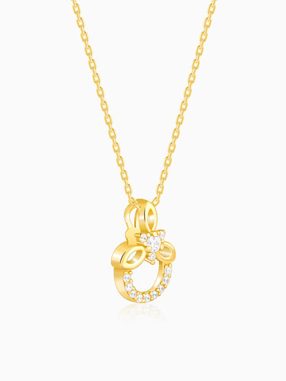 Golden Adoring Floral Pendant With Link Chain