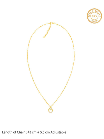 Golden Adoring Floral Pendant With Link Chain