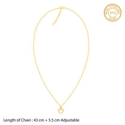 Golden Adoring Floral Pendant With Link Chain
