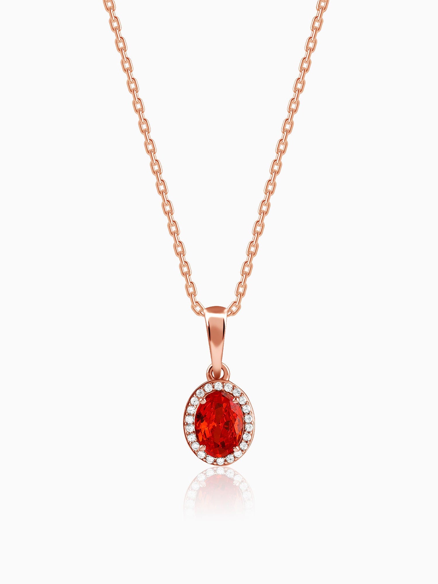 Rose Gold Vidhatri Pendant With Link Chain