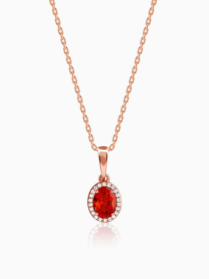 Rose Gold Vidhatri Pendant With Link Chain