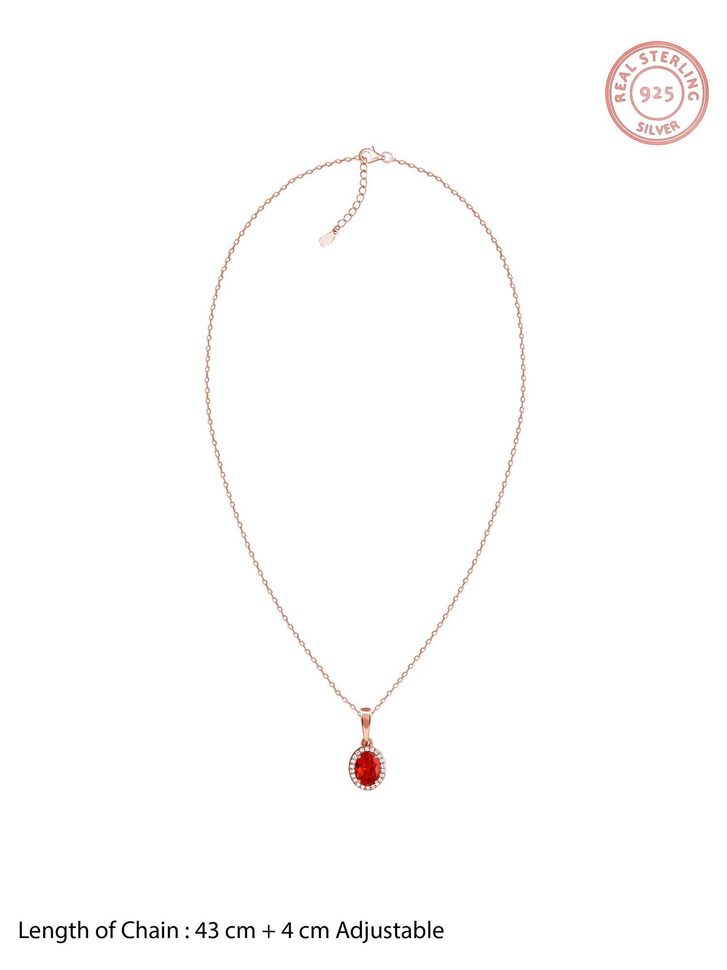 Rose Gold Vidhatri Pendant With Link Chain