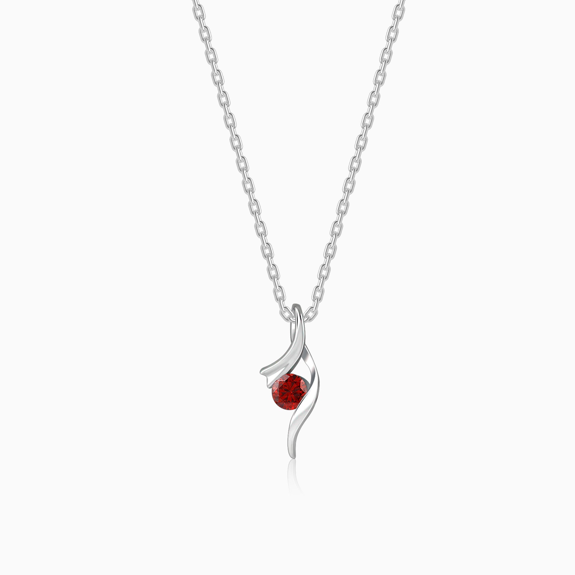 Silver Eesha Pendant With Link Chain
