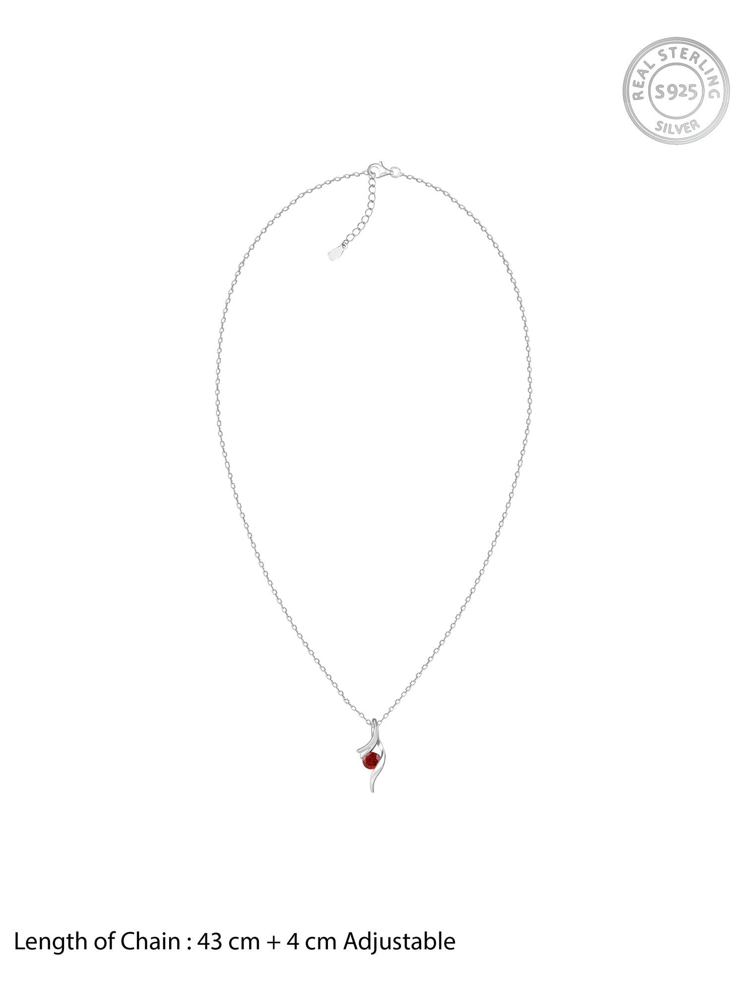 Silver Eesha Pendant With Link Chain