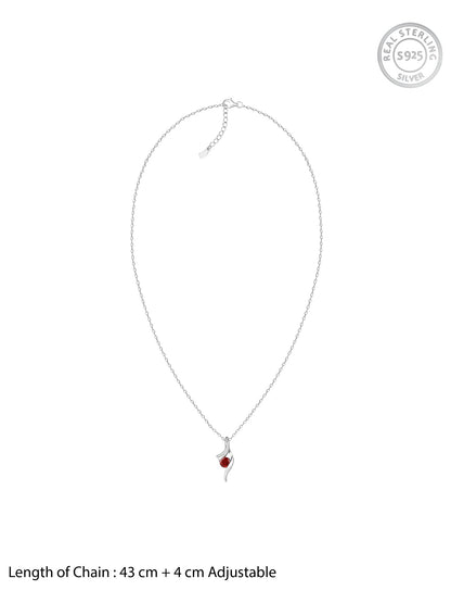 Silver Eesha Pendant With Link Chain