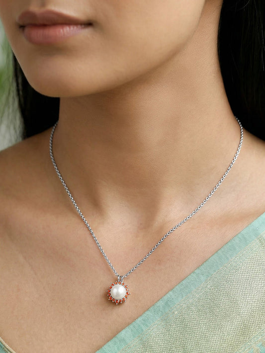 Silver Mahagauri Pendant With Link Chain