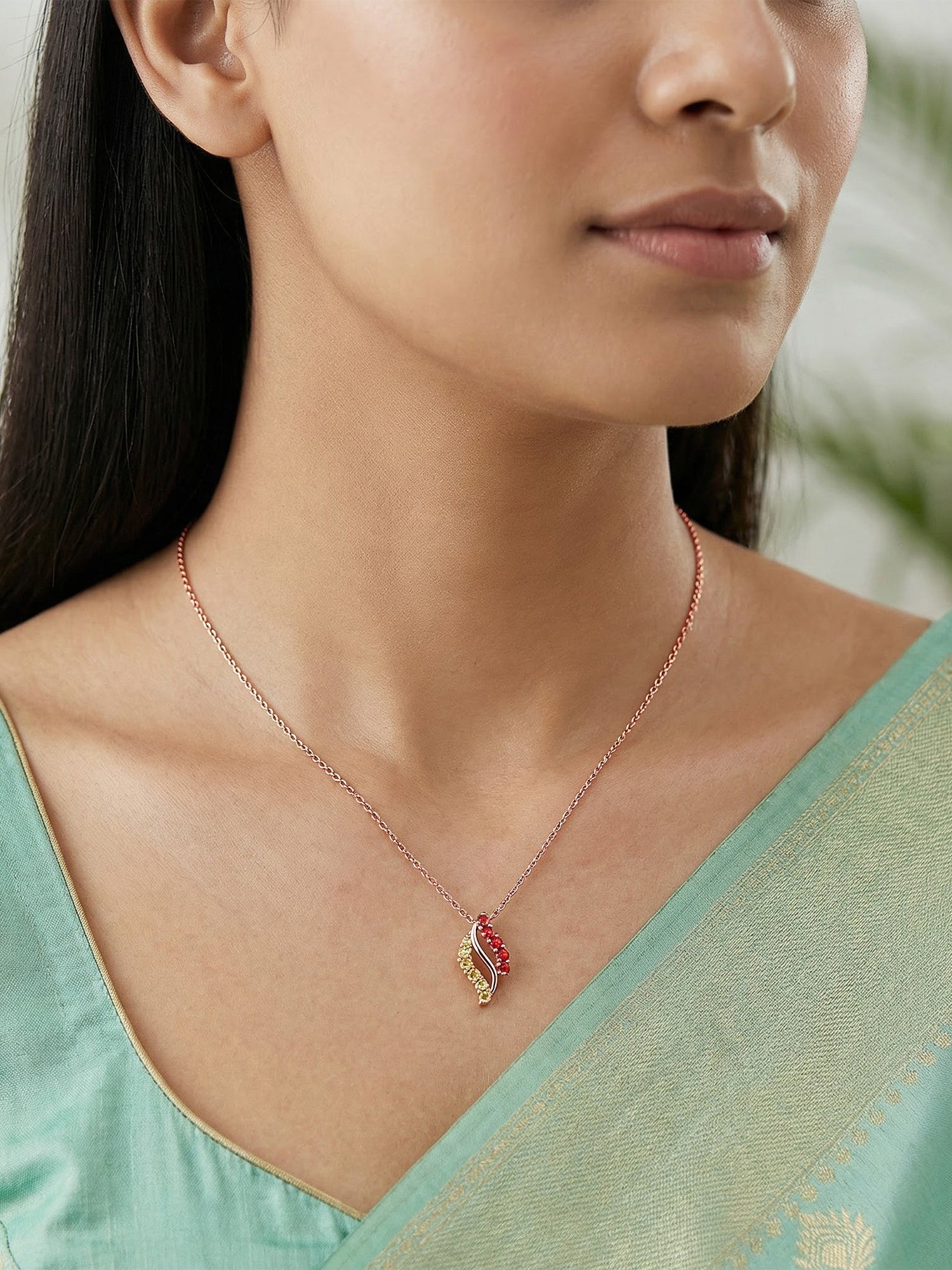 Rose Gold Mazu Pendant With Link Chain