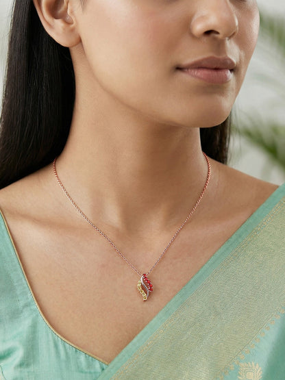 Rose Gold Mazu Pendant With Link Chain