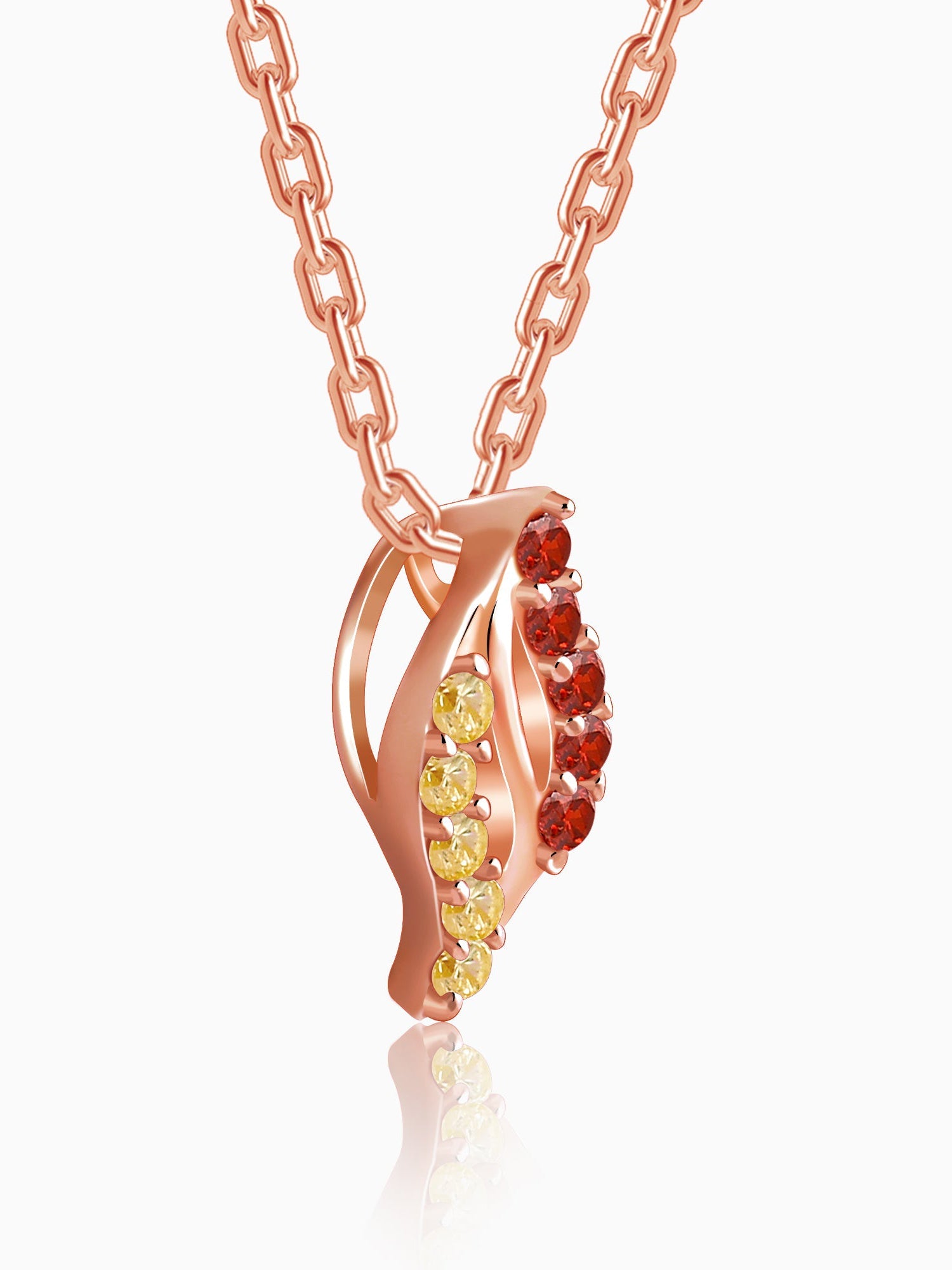 Rose Gold Mazu Pendant With Link Chain