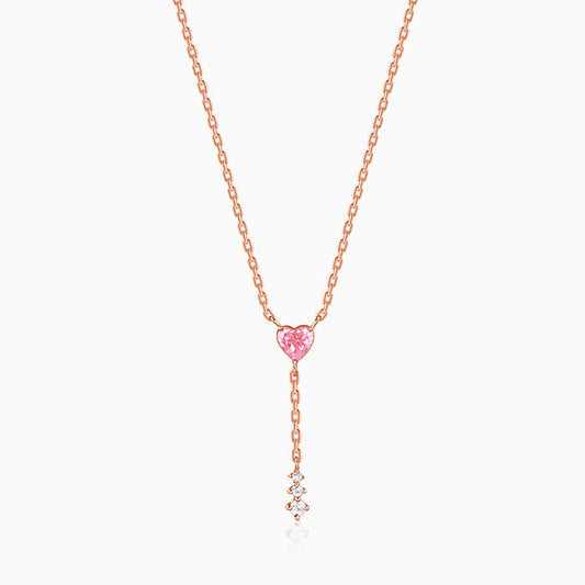 Rose Gold Adore You Lariat Necklace