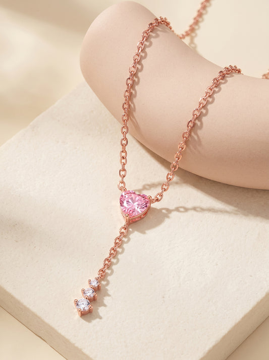 Rose Gold Adore You Lariat Necklace