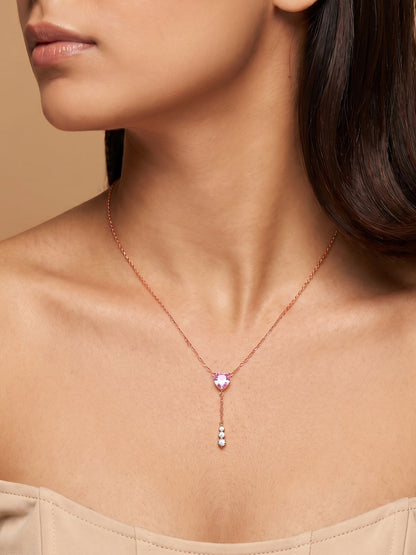 Rose Gold Adore You Lariat Necklace