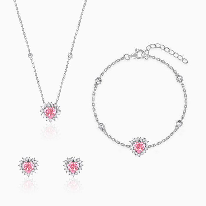 Silver Heart of Light Set of 3