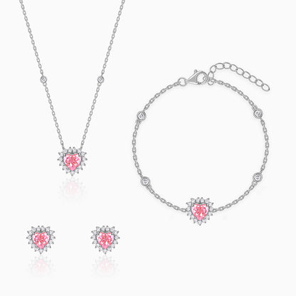 Silver Heart of Light Set of 3