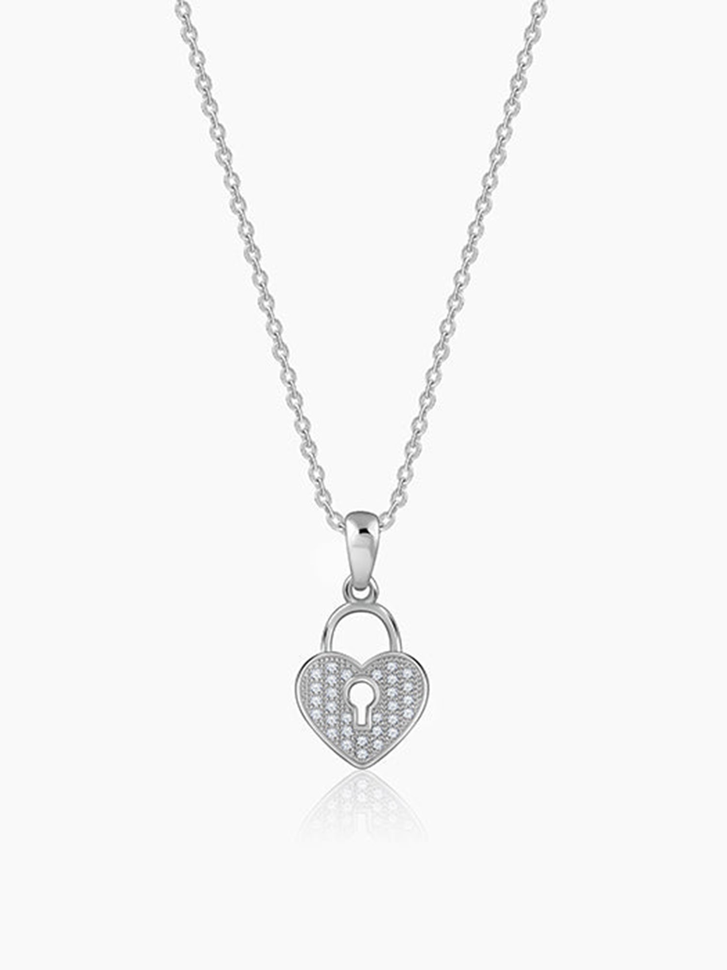 Silver Lovely Key Pendant With Link Chain