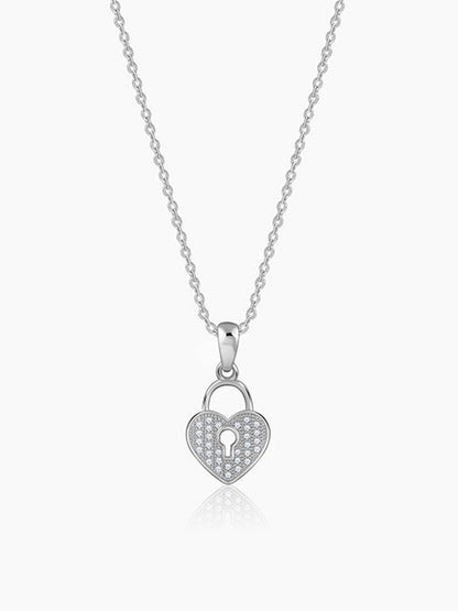 Silver Lovely Key Pendant With Link Chain