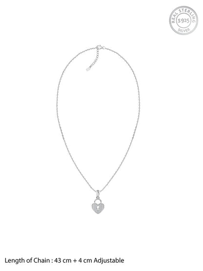 Silver Lovely Key Pendant With Link Chain