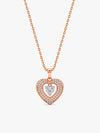 Rose Gold Celeste Heart Pendant With Link Chain