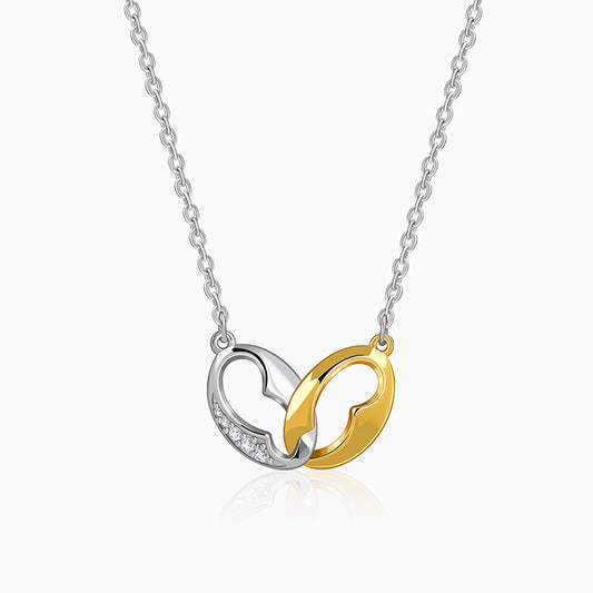 Dual Tone Dual Bond Silver Necklace