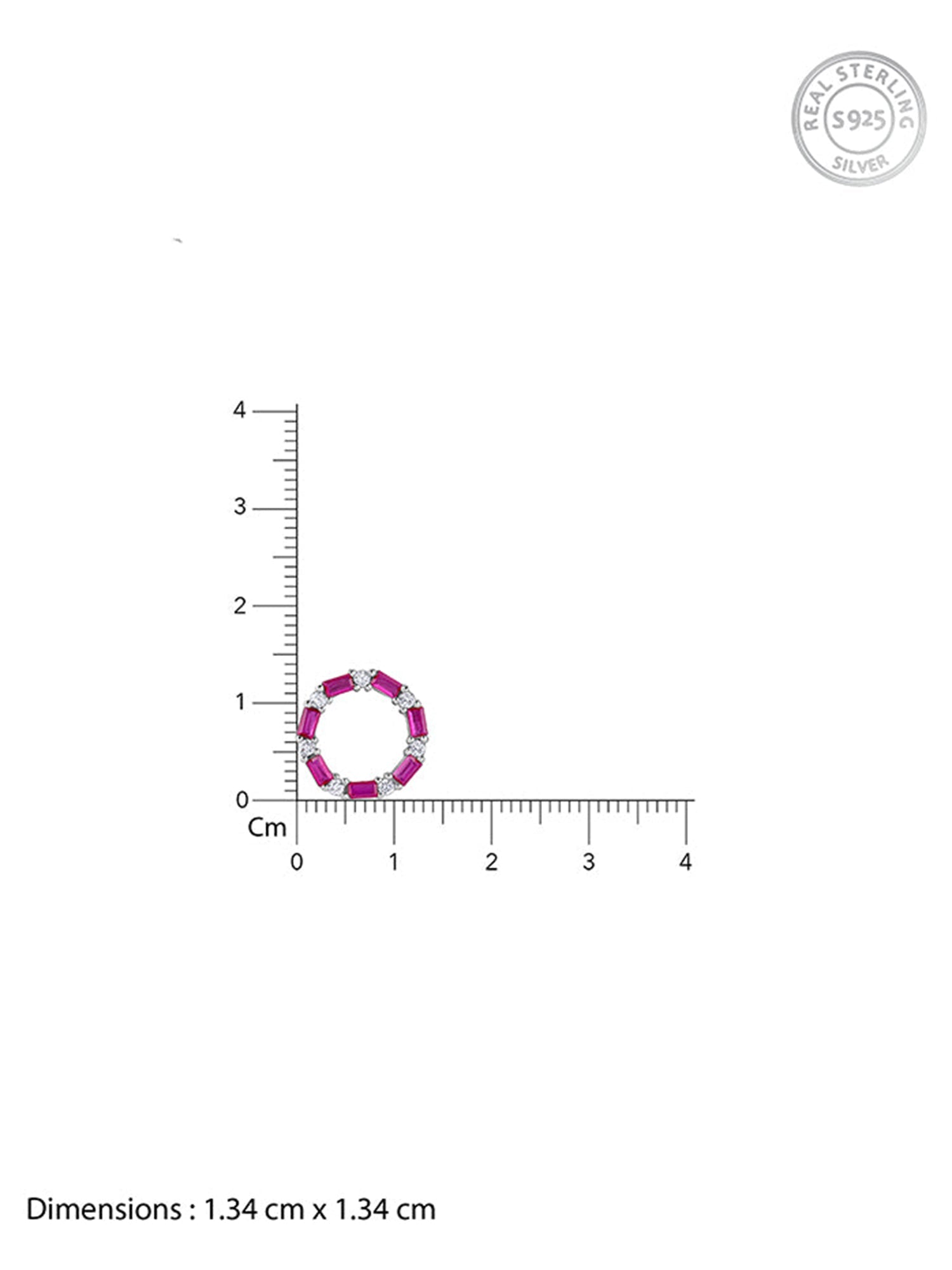 Silver Circle of Pink Necklace