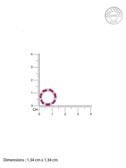 Silver Circle of Pink Necklace