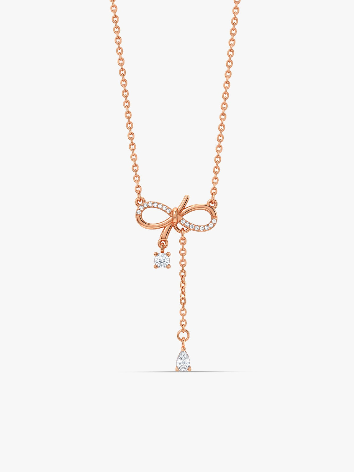 Rose Gold Bow Shine Necklace