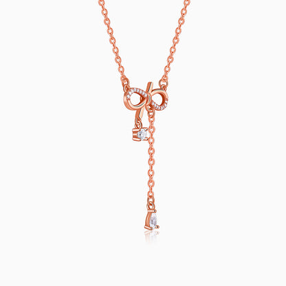 Rose Gold Bow Shine Necklace