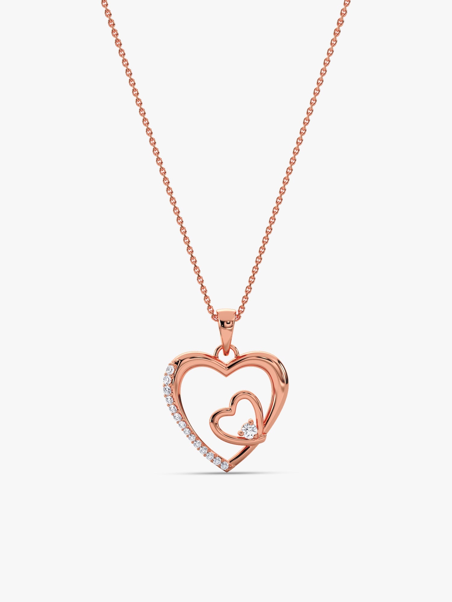 Rose Gold Rose Harmony Pendant With Link Chain