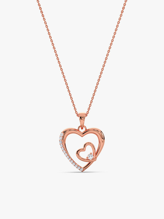 Rose Gold Rose Harmony Pendant With Link Chain