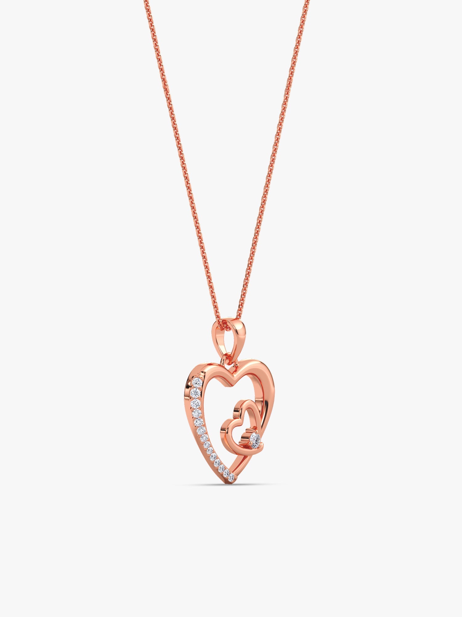 Rose Gold Rose Harmony Pendant With Link Chain