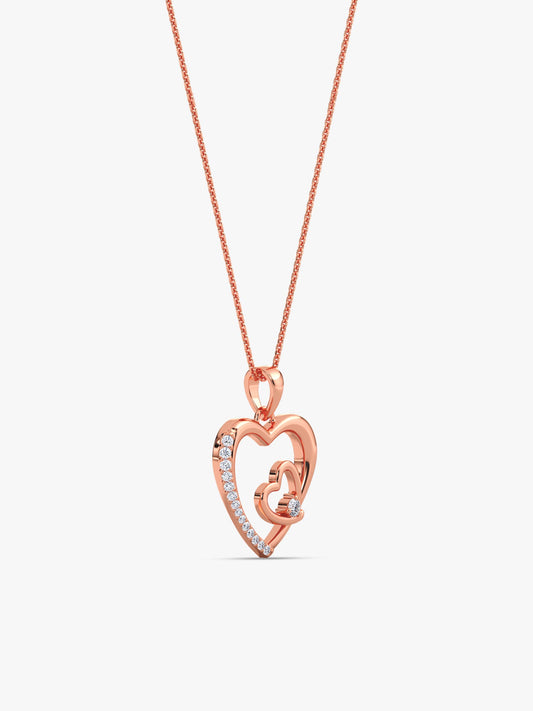 Rose Gold Rose Harmony Pendant With Link Chain