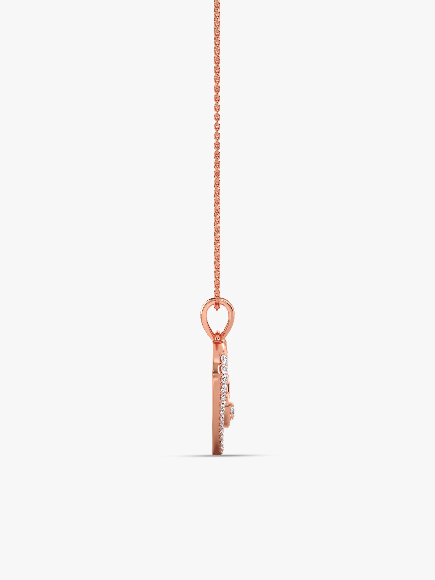 Rose Gold Rose Harmony Pendant With Link Chain