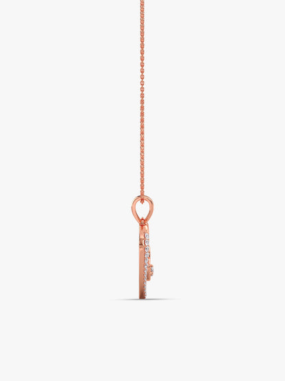Rose Gold Rose Harmony Pendant With Link Chain