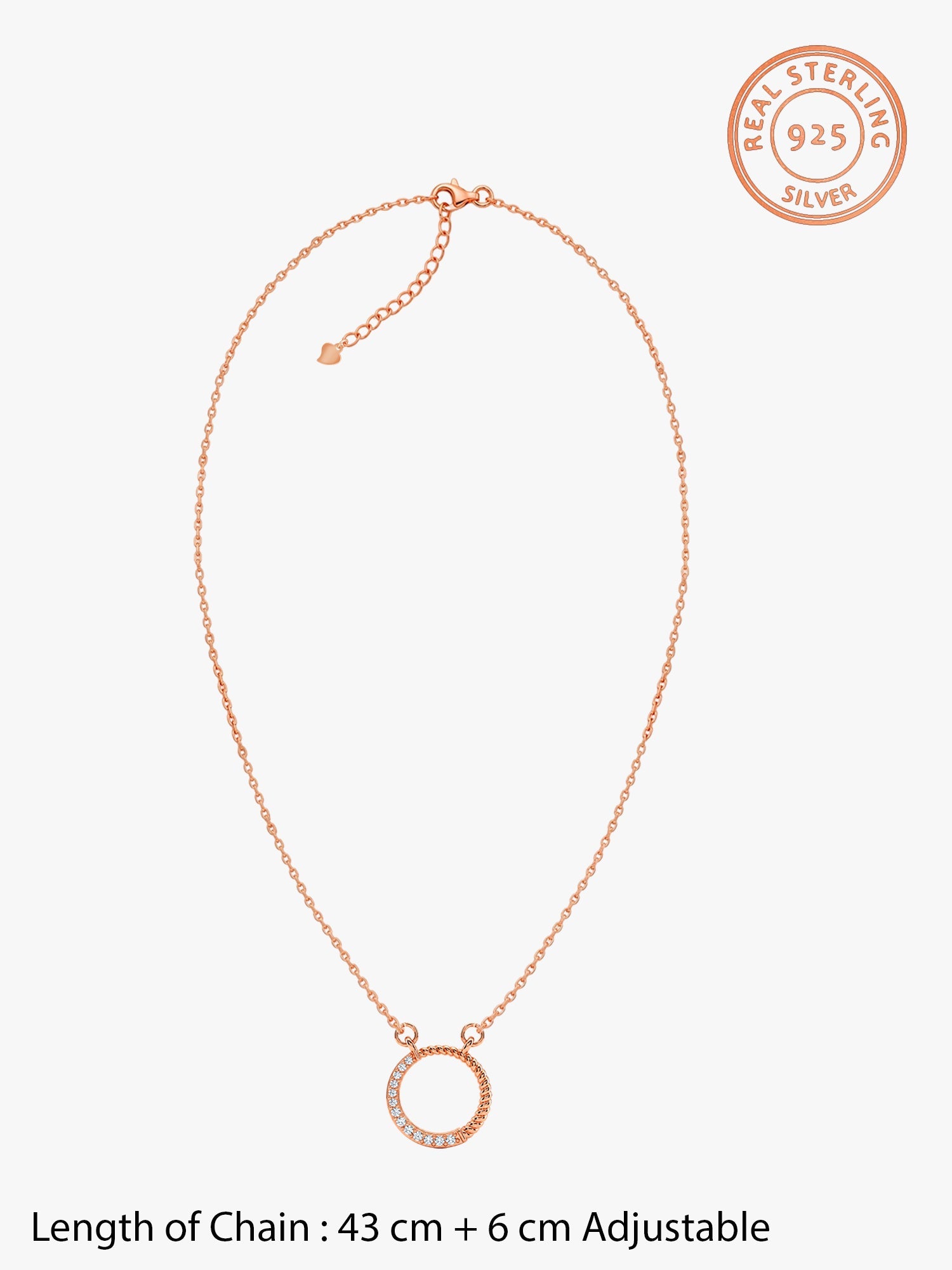 Rose Gold Gleaming Circle Necklace