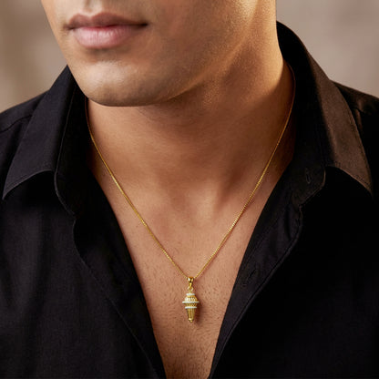 Golden Gadadhari Pendant With Box Chain For Him