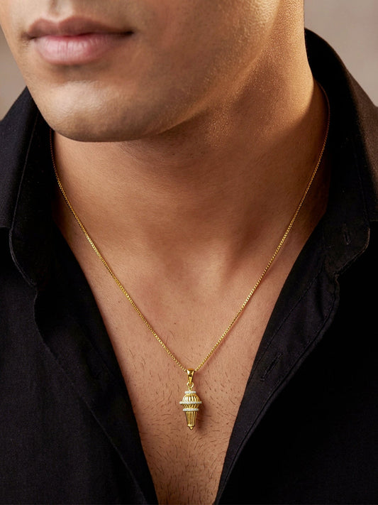 Golden Gadadhari Pendant With Box Chain For Him