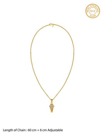 Golden Gadadhari Pendant With Box Chain For Him