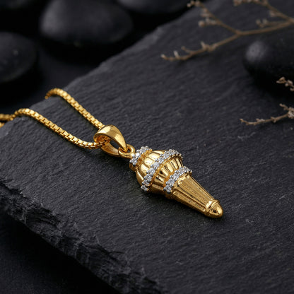 Golden Gadadhari Pendant With Box Chain For Him