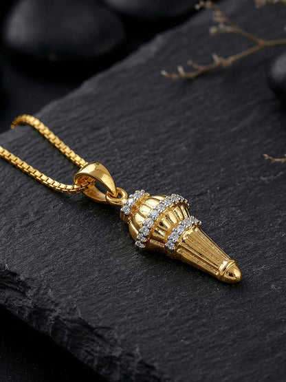 Golden Gadadhari Pendant With Box Chain For Him