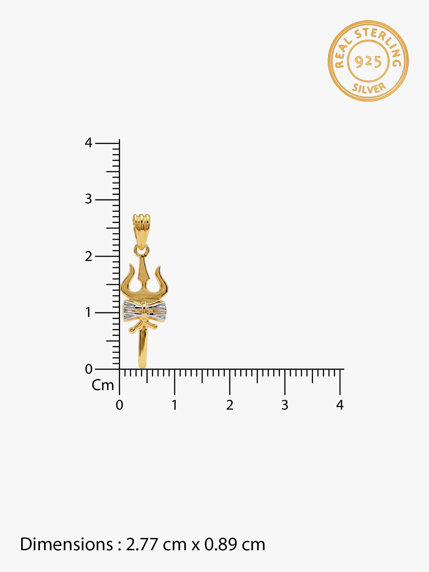 Dual Tone Sacred Trishul Silver Pendant With Box Chain For Him