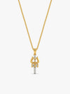 Dual Tone Mahadev Trishul Silver Pendant With Box Chain For Him