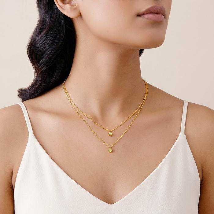 Kriti Sanon Golden Gilded Petal Layered Necklace