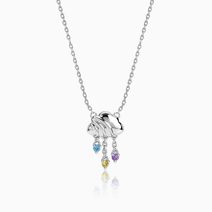 Silver Cloud and Raindrop Necklace