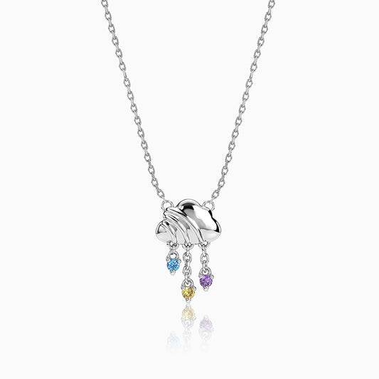 Silver Cloud and Raindrop Necklace